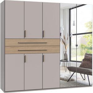 Drehtürenschrank WIMEX "Digit Kleiderschrank wahlweise mit oder ohne Spiegel", grau (kaschmir, absetzung und griffe dorena oak nachbildung), B:225cm H:208cm T:58cm, Holzwerkstoff, Schränke, Drehtürenschrank, erhältlich in den Breiten 225cm oder 270cm (mit Drehtürenschrank WIMEX "Digit Kleiderschrank wahlweise mit oder ohne Spiegel", grau (kaschmir, absetzung und griffe dorena oak nachbildung), B:225cm H:208cm T:58cm, Holzwerkstoff, Schränke, Drehtürenschrank, erhältlich in den Breiten 225cm oder 270cm (mit