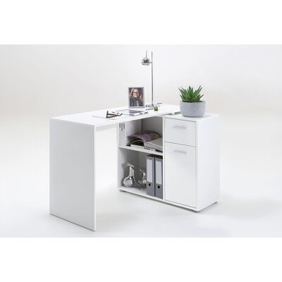 Eckschreibtisch FMD "AUGSBURG", weiss (weiß), B:117cm H:73,5cm T:50cm, Tische, Eckschreibtisch, Schreibtisch/ Sideboard m. Stauraum, beids. montierb., 117 oder 148 cm Eckschreibtisch FMD "AUGSBURG", weiss (weiß), B:117cm H:73,5cm T:50cm, Tische, Eckschreibtisch, Schreibtisch/ Sideboard m. Stauraum, beids. montierb., 117 oder 148 cm