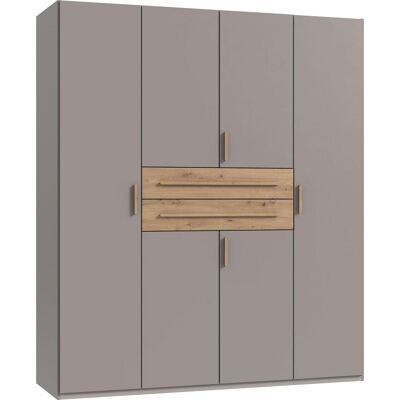 Drehtürenschrank WIMEX "Digit, erhältlich in den Breiten 180cm, 225cm oder 270cm", saharagrau, absetzung und griffe artisan eiche nachbildung, B:180cm H:208cm T:58cm, Holzwerkstoff, Schränke, Drehtürenschrank, Kleiderschrank inkl. zwei Schubkästen in zent Drehtürenschrank WIMEX "Digit, erhältlich in den Breiten 180cm, 225cm oder 270cm", saharagrau, absetzung und griffe artisan eiche nachbildung, B:180cm H:208cm T:58cm, Holzwerkstoff, Schränke, Drehtürenschrank, Kleiderschrank inkl. zwei Schubkästen in zent