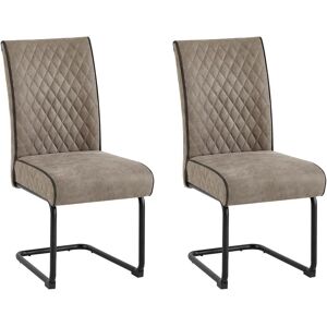 Freischwinger BYLIVING "Maria-XXL 2er-Set", grau (taupe, schwarz, taupe), B:45cm H:95cm T:60cm, Metall, Polyester, Stoff, Stühle, Freischwinger, mit gemütlicher Federkernpolsterung und XXL Belastbarkeit bis zu 150kg Freischwinger BYLIVING "Maria-XXL 2er-Set", grau (taupe, schwarz, taupe), B:45cm H:95cm T:60cm, Metall, Polyester, Stoff, Stühle, Freischwinger, mit gemütlicher Federkernpolsterung und XXL Belastbarkeit bis zu 150kg