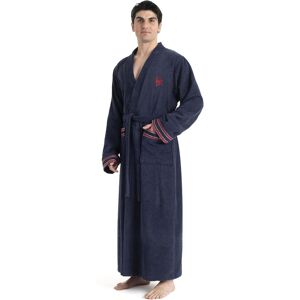 Herrenbademantel BRUNO BANANI "Roy, ideal für Sauna & Spa, Standardlänge & Überlänge" Gr. S, marine, L:145cm, Walkfrottee, Hausmäntel, Herrenbademantel, farblich abgesetzten Streifen, Bademantel, S-3XL, auch in extra lang Herrenbademantel BRUNO BANANI "Roy, ideal für Sauna & Spa, Standardlänge & Überlänge" Gr. S, marine, L:145cm, Walkfrottee, Hausmäntel, Herrenbademantel, farblich abgesetzten Streifen, Bademantel, S-3XL, auch in extra lang
