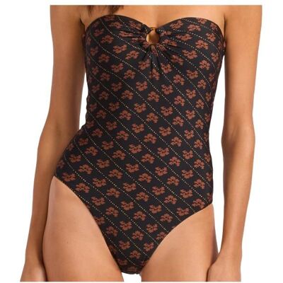 Seafolly - Women's Batik Bloom Bandeau One Piece - Badeanzug Gr 34 schwarz Seafolly - Women's Batik Bloom Bandeau One Piece - Badeanzug Gr 34 schwarz