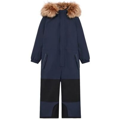 Color Kids - Kid's Coverall with Contrast & Fur - Overall Gr 152 blau Color Kids - Kid's Coverall with Contrast & Fur - Overall Gr 152 blau