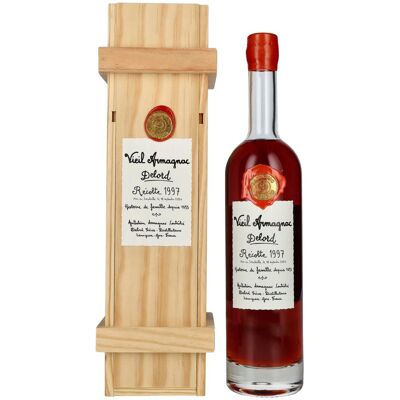 Vieil Armagnac Delord Vintage Récolte 1997 40% Vol. 0,7l in Holzkiste Vieil Armagnac Delord Vintage Récolte 1997 40% Vol. 0,7l in Holzkiste
