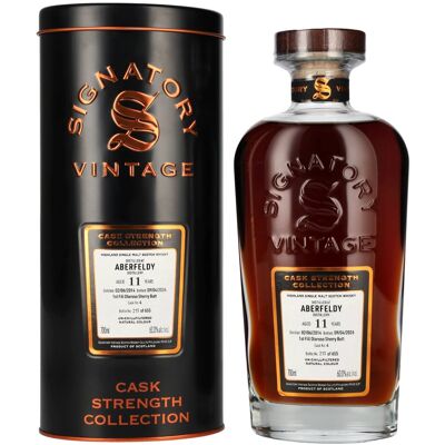Signatory Vintage ABERFELDY 11 Years Old Cask Strength 1st Fill Oloroso Sherry #4 2014 60% Vol. 0,7l in Tinbox Signatory Vintage ABERFELDY 11 Years Old Cask Strength 1st Fill Oloroso Sherry #4 2014 60% Vol. 0,7l in Tinbox