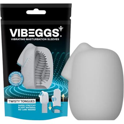 VIBEGGS Twisty Tongues - vibrierendes Eier‑Masturbator (weiß) VIBEGGS Twisty Tongues - vibrierendes Eier‑Masturbator (weiß)