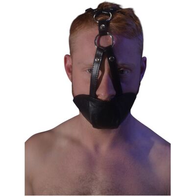 Rouge - Echtes Leder Maske und Mundknebel (Schwarz) Rouge - Echtes Leder Maske und Mundknebel (Schwarz)