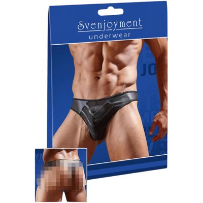 Svenjoyment - Glänzender Herren-String mit transparentem Einsatz (schwarz) - XL Svenjoyment - Glänzender Herren-String mit transparentem Einsatz (schwarz) - XL