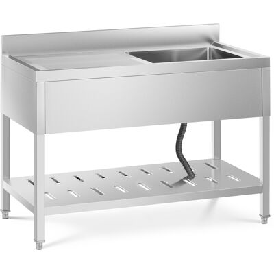 Royal Catering Spültisch - 1 Becken - Edelstahl - 120 x 60 cm Royal Catering Spültisch - 1 Becken - Edelstahl - 120 x 60 cm