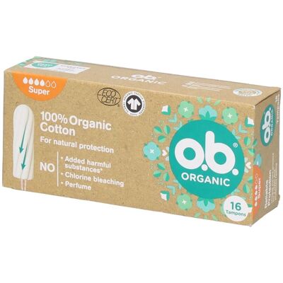 o.b. O.b® Bio-Tampons aus Bio-Baumwolle - Super 16 ct o.b. O.b® Bio-Tampons aus Bio-Baumwolle - Super 16 ct