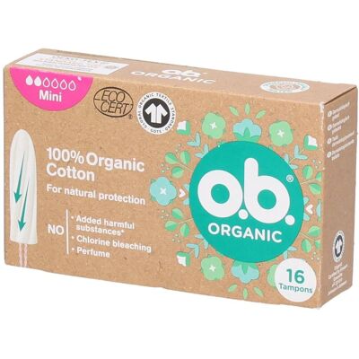 o.b. O.b® Bio-Tampons aus Bio-Baumwolle - Mini 16 ct o.b. O.b® Bio-Tampons aus Bio-Baumwolle - Mini 16 ct