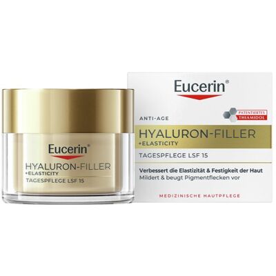 Eucerin® Hyaluron-Filler +Elasticity Tagespflege LSF 15 – Anti-Aging-Tagescreme mit LSF 15 & Thiamidol® 50 ml Eucerin® Hyaluron-Filler +Elasticity Tagespflege LSF 15 – Anti-Aging-Tagescreme mit LSF 15 & Thiamidol® 50 ml