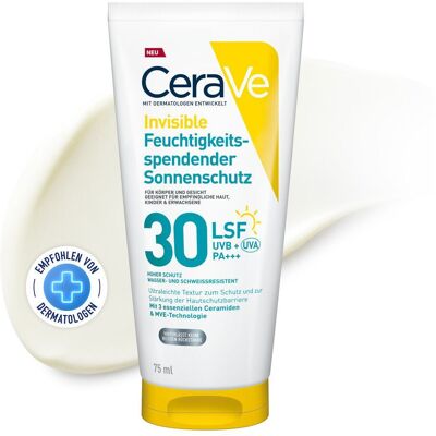 CeraVe Invisible Feuchtigkeitspendender Sonnenschutz LSF 30 75 ml CeraVe Invisible Feuchtigkeitspendender Sonnenschutz LSF 30 75 ml