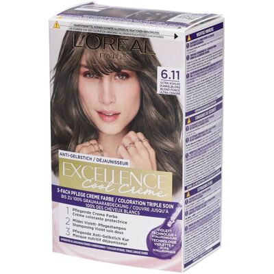 L'Oréal Paris Excellence Cool Crème - Haarfärbemittel - 6.11 Dunkelblond Ultra Aschfarben 1 ct L'Oréal Paris Excellence Cool Crème - Haarfärbemittel - 6.11 Dunkelblond Ultra Aschfarben 1 ct