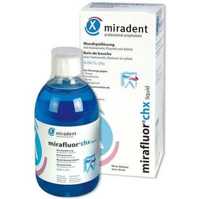 Miradent Mirafluor Chx Mundspüllösung - Chlorhexidin 0,06% - Fluorid 250ppm Miradent Mirafluor Chx Mundspüllösung - Chlorhexidin 0,06% - Fluorid 250ppm