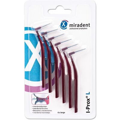 miradent I-Prox® L – Interdentalbürsten 6er, Bordeaux – large 0,8 mm 6 ct miradent I-Prox® L – Interdentalbürsten 6er, Bordeaux – large 0,8 mm 6 ct