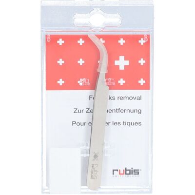 Rubis® Zeckenpinzette gebogen aus Edelstahl zur sicheren Zeckenentfernung 1 ct Rubis® Zeckenpinzette gebogen aus Edelstahl zur sicheren Zeckenentfernung 1 ct