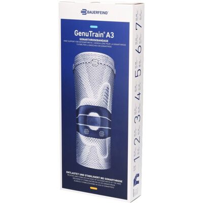 Bauerfeind GenuTrain® A3 Kniebandage Größe 6 Titan Rechts 1 ct Bauerfeind GenuTrain® A3 Kniebandage Größe 6 Titan Rechts 1 ct