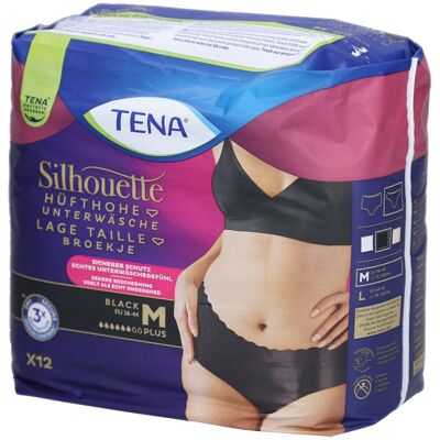 Tena Silhouette Niedrige Taille Schwarz 12 ct Tena Silhouette Niedrige Taille Schwarz 12 ct