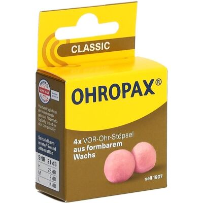 Ohropax Classic Ohrstöpsel formbarer Wachs Lärmschutz x4 4 ct Ohropax Classic Ohrstöpsel formbarer Wachs Lärmschutz x4 4 ct