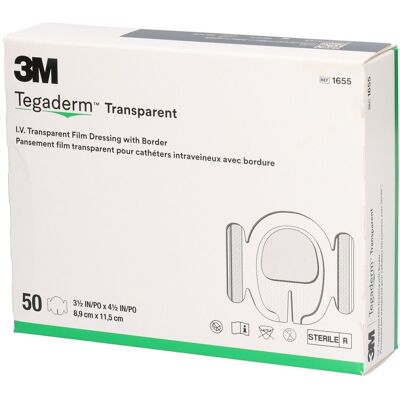 Tegaderm™ 3M IV-Fixierverband 8,9 x 11,5 cm 50 ct Tegaderm™ 3M IV-Fixierverband 8,9 x 11,5 cm 50 ct