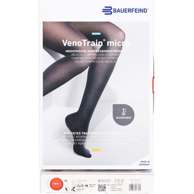 Bauerfeind VenoTrain micro strumpf schwarz - Medizinische Kompressionsstrümpfe - AD Ccl2 Größe M normal/kurz Fuß geschlossen 1 ct Bauerfeind VenoTrain micro strumpf schwarz - Medizinische Kompressionsstrümpfe - AD Ccl2 Größe M normal/kurz Fuß geschlossen 1 ct