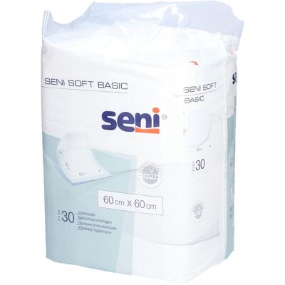 Seni Soft Basic Krankenunterlagen 60 x 60 cm 30 ct Seni Soft Basic Krankenunterlagen 60 x 60 cm 30 ct