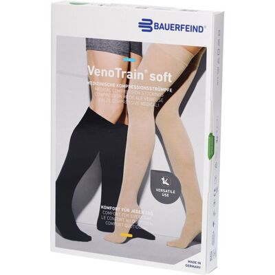 Bauerfeind VenoTrain Soft Strumpf schwarz - Medizinische Kompressionsstrümpfe - AD Ccl2 Größe L normal/kurz offener Fuß 1 ct Bauerfeind VenoTrain Soft Strumpf schwarz - Medizinische Kompressionsstrümpfe - AD Ccl2 Größe L normal/kurz offener Fuß 1 ct