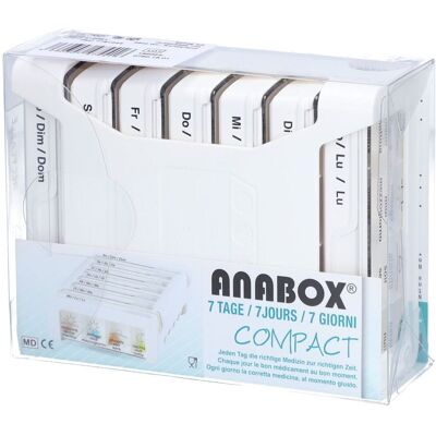 Anabox Kompakte 7-Tage-Pillenbox - Tagesabteilungen Morgen/Abend/Nacht 1 ct Anabox Kompakte 7-Tage-Pillenbox - Tagesabteilungen Morgen/Abend/Nacht 1 ct