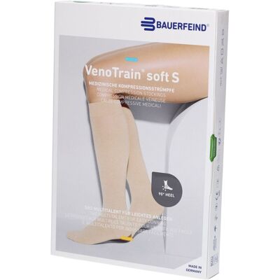 Bauerfeind VenoTrain Soft Strumpf creme - Medizinische Kompressionsstrümpfe - AG Ccl2 Größe M normal/lang offener Fuß mit Mikropunkten und spezieller Ferse 1 ct Bauerfeind VenoTrain Soft Strumpf creme - Medizinische Kompressionsstrümpfe - AG Ccl2 Größe M normal/lang offener Fuß mit Mikropunkten und spezieller Ferse 1 ct
