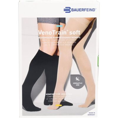 Bauerfeind VenoTrain Soft Kkl2 AG L normal long offen Haftband creme 1 Paar 1 ct Bauerfeind VenoTrain Soft Kkl2 AG L normal long offen Haftband creme 1 Paar 1 ct