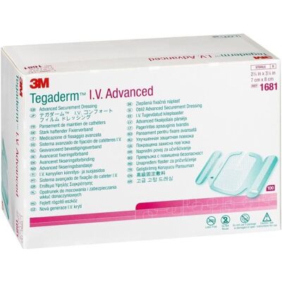 3M Tegaderm IV-Fixierverband Advanced 7 x 8 cm 100 ct 3M Tegaderm IV-Fixierverband Advanced 7 x 8 cm 100 ct