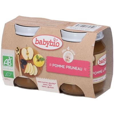 Babybio - Französischer Apfel & Pflaume - Bio-Fruchtpüree - 2 x 130 g 0.26 kg Babybio - Französischer Apfel & Pflaume - Bio-Fruchtpüree - 2 x 130 g 0.26 kg