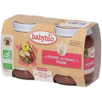 Babybio Bipack Apfel-Erdbeere Bio-Babynahrung ab 6 Monaten 0.26 kg Babybio Bipack Apfel-Erdbeere Bio-Babynahrung ab 6 Monaten 0.26 kg