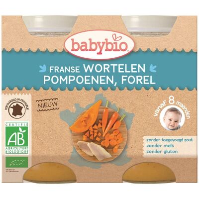 babybio® Karotte, Kürbis & Forelle 8 Monate 0.4 kg babybio® Karotte, Kürbis & Forelle 8 Monate 0.4 kg