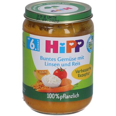 HiPP - Buntes Bio-Gemüse mit Linsen und Reis ab 6 Monaten 190 g HiPP - Buntes Bio-Gemüse mit Linsen und Reis ab 6 Monaten 190 g