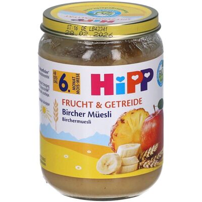 HiPP Frucht & Getreide Bircher Müsli, ab dem 6. Monat 190 g HiPP Frucht & Getreide Bircher Müsli, ab dem 6. Monat 190 g