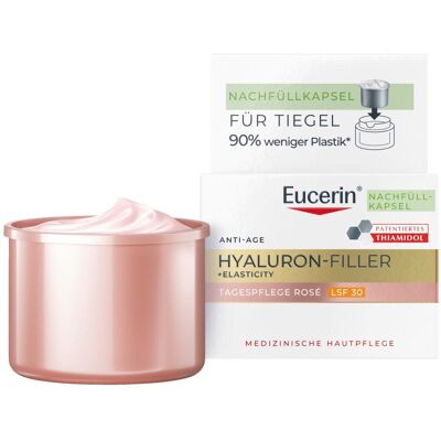 Eucerin® Hyaluron-Filler +Elasticity Tagespflege Rosé LSF 30 Nachfüllkapsel – Rosé-Pflege als Nachfüllkapsel 50 ml Eucerin® Hyaluron-Filler +Elasticity Tagespflege Rosé LSF 30 Nachfüllkapsel – Rosé-Pflege als Nachfüllkapsel 50 ml