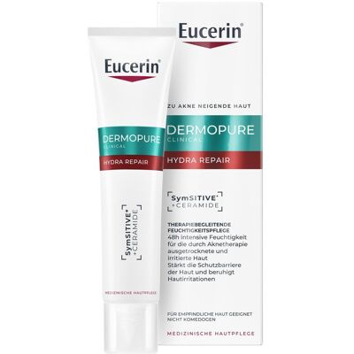 Eucerin® Dermopure Clinical Hydra Repair – Creme für trockene Haut nach Aknetherapie mit Ceramiden & SymSITIVE* 40 ml Eucerin® Dermopure Clinical Hydra Repair – Creme für trockene Haut nach Aknetherapie mit Ceramiden & SymSITIVE* 40 ml