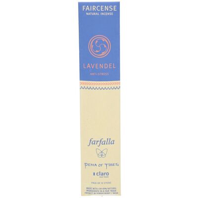 Farfalla Lavendel / Anti-Stress, Faircense Räucherstäbchen Bio 10 ct Farfalla Lavendel / Anti-Stress, Faircense Räucherstäbchen Bio 10 ct