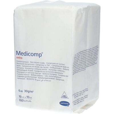 HARTMANN Medicomp® Extra Vliesstoffkompressen unsteril 6-lagig 10 cm x 10 cm 100 ct HARTMANN Medicomp® Extra Vliesstoffkompressen unsteril 6-lagig 10 cm x 10 cm 100 ct