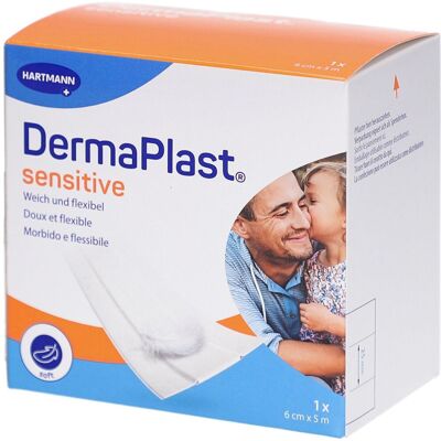 Dermaplast® Sensitive Pflaster 6 cm x 5 m – Weiß 1 ct Dermaplast® Sensitive Pflaster 6 cm x 5 m – Weiß 1 ct