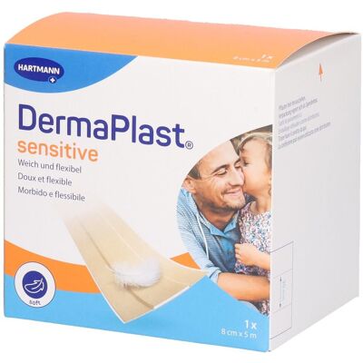 Dermaplast® Sensitive Pflaster 8 cm x 5 m – Beige 1 ct Dermaplast® Sensitive Pflaster 8 cm x 5 m – Beige 1 ct