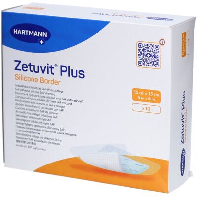 Hartmann Zetuvit® Plus Silicone Border – Hydrokolloid-Wundauflagen 15 x 15 cm 10 ct Hartmann Zetuvit® Plus Silicone Border – Hydrokolloid-Wundauflagen 15 x 15 cm 10 ct