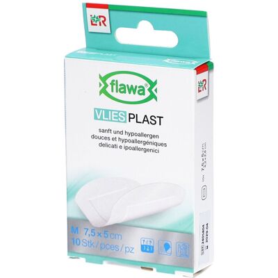 flawa® Vlies Plast Weiches, hypoallergenes Pflaster 7,5 x 5 cm 10 ct flawa® Vlies Plast Weiches, hypoallergenes Pflaster 7,5 x 5 cm 10 ct