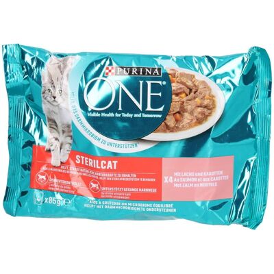 Purina ONE Sterilcat für ausgewachsene Katzen – Lachs & Möhren 0.34 kg Purina ONE Sterilcat für ausgewachsene Katzen – Lachs & Möhren 0.34 kg