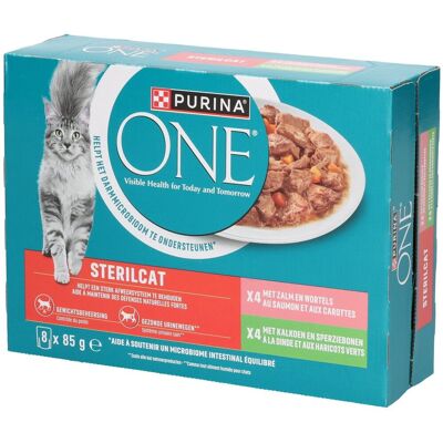Purina ONE Sterilcat für ausgewachsene Katzen – Lachs & Truthahn 85 g Purina ONE Sterilcat für ausgewachsene Katzen – Lachs & Truthahn 85 g