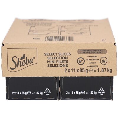 Sheba Mini Filets in Soße - Kaninchen in Soße für erwachsene Katzen 1.87 kg Sheba Mini Filets in Soße - Kaninchen in Soße für erwachsene Katzen 1.87 kg