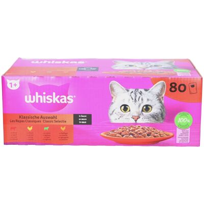 Whiskas Klassische Mahlzeiten - Auswahl an Mahlzeiten in Sauce für ausgewachsene Katzen 1+ 6.8 kg Whiskas Klassische Mahlzeiten - Auswahl an Mahlzeiten in Sauce für ausgewachsene Katzen 1+ 6.8 kg