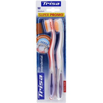 Trisa Pro Interdental Duo Mittelgroße Zahnbürste 1 ct Trisa Pro Interdental Duo Mittelgroße Zahnbürste 1 ct